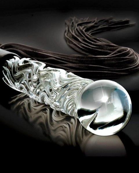 Pipedream Icicles No. 38 - szklany model z rączką i paskami, 63 cm Icicles Pipedream Icicles No. 38 - szklany model z rączką i paskami, 63 cm Icicles