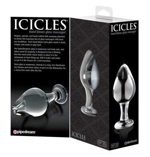 Pipedream Icicles Szklany korek do masażu hipoalergiczny 9 cm Icicles Pipedream Icicles Szklany korek do masażu hipoalergiczny 9 cm Icicles