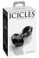 Icicles Szklany stożkowy korek z ozdobnym kryształem 9 cm czarny Icicles