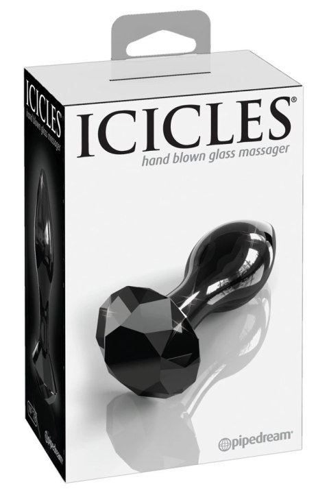 Icicles Szklany stożkowy korek z ozdobnym kryształem 9 cm czarny Icicles Icicles Szklany stożkowy korek z ozdobnym kryształem 9 cm czarny Icicles