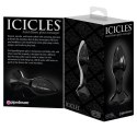 Icicles Szklany stożkowy korek z ozdobnym kryształem 9 cm czarny Icicles