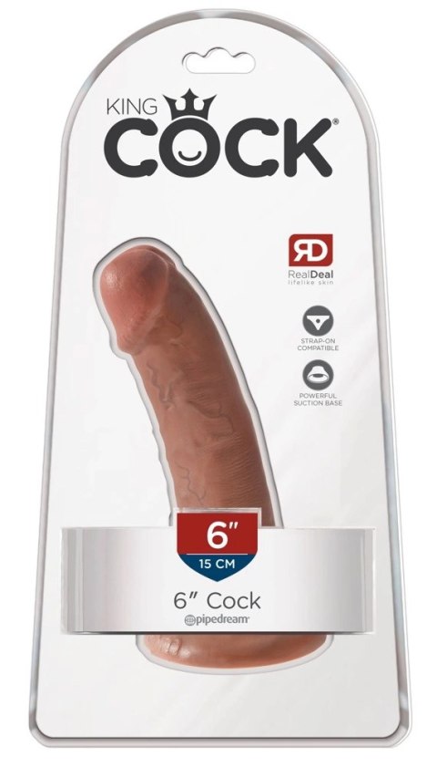 King Cock Model 15 cm z przyssawką, ciemny odcień skory King Cock