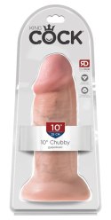 King Cock Model 25 cm Naturalny Odcień Skory z Przyssawką PVC King Cock