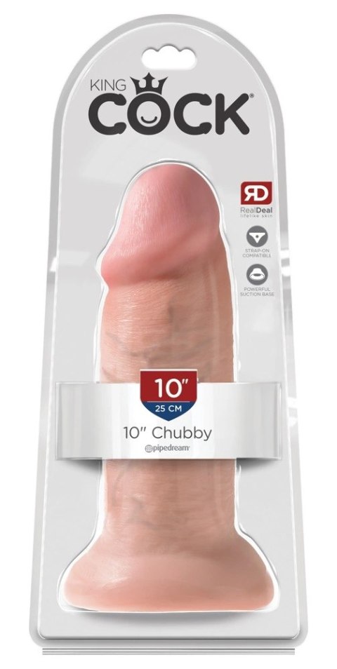 King Cock Model 25 cm Naturalny Odcień Skory z Przyssawką PVC King Cock