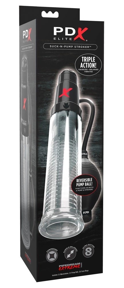 PDX Elite System Intymny 2w1 z Funkcją Podciśnienia i Wibracji 33cm PDX Elite