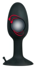 Backdoor Friend mały silikonowy korek z kulką stymulacyjną 8 cm czarny Backdoor Friend