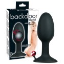 Backdoor Friend mały silikonowy korek z kulką stymulacyjną 8 cm czarny Backdoor Friend