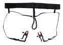 Bad Kitty Stringi czarne z zaciskami regulowanymi i koralikami 68 cm Bad Kitty