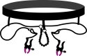 Bad Kitty Stringi czarne z zaciskami regulowanymi i koralikami 68 cm Bad Kitty