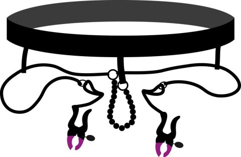 Bad Kitty Stringi czarne z zaciskami regulowanymi i koralikami 68 cm Bad Kitty Bad Kitty Stringi czarne z zaciskami regulowanymi i koralikami 68 cm Bad Kitty