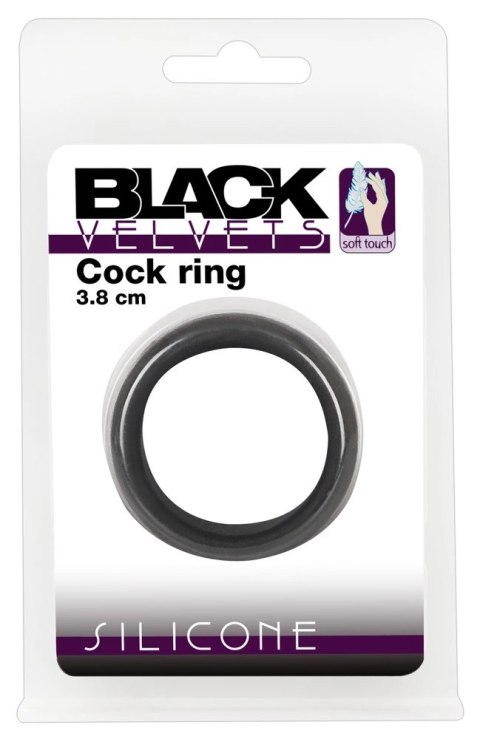 Black Velvets pierścień anatomiczny duży 3,8 cm czarny silikonowy Black Velvets
