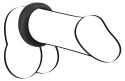 Black Velvets pierścień anatomiczny duży 3,8 cm czarny silikonowy Black Velvets