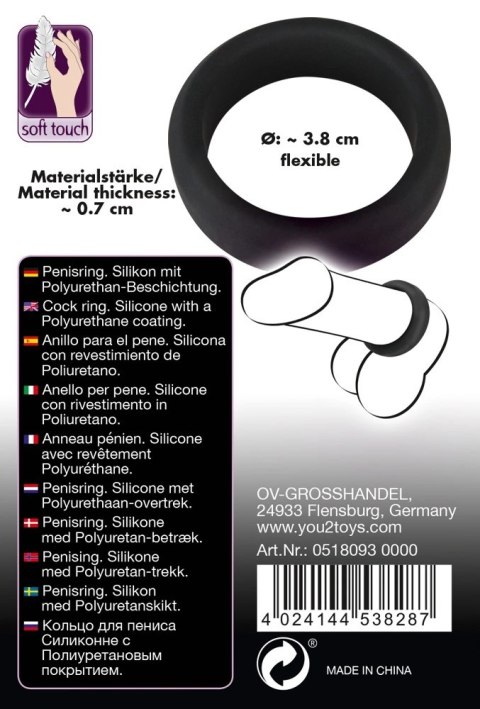 Black Velvets pierścień anatomiczny duży 3,8 cm czarny silikonowy Black Velvets Black Velvets pierścień anatomiczny duży 3,8 cm czarny silikonowy Black Velvets