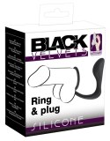 Black Velvets pierścień intymny z aplikatorem prostaty, silikonowy Black Velvets