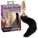 You2Toys Szklany korek z futrzanym ogonem czarnym 12 cm You2Toys You2Toys Szklany korek z futrzanym ogonem czarnym 12 cm You2Toys
