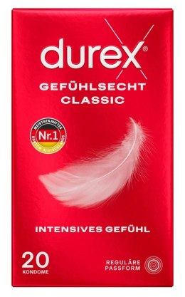 Durex Classic Lateksowe Prezerwatywy 20 szt. Wyprofilowane 56 mm Durex