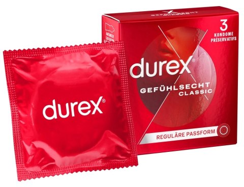 Durex Classic prezerwatywy lateksowe ze zbiorniczkiem 3 sztuki Durex Durex Classic prezerwatywy lateksowe ze zbiorniczkiem 3 sztuki Durex