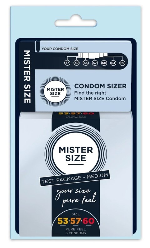 Mister Size - Prezerwatywy Testowe 3 Rozmiary Lateksowe 53/57/60 mm Mister Size