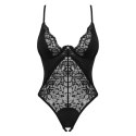 Obsessive Bellastia Body XL/2XL czarne z koronką i regulacją Obsessive