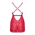 Obsessive Lacelove Babydoll i Stringi Czerwone XS/S Regulowane Obsessive
