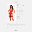 Obsessive Lacelove gorset koronkowy czerwony + stringi M/L regulowany Obsessive