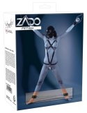 ZADO Skorzane mankiety na kostki czarne regulowane z łańcuchem 50 cm ZADO
