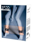 ZADO Skorzane mankiety na kostki czarne regulowane z łańcuchem 50 cm ZADO