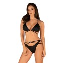 Obsessive Cobra Nive komplet z paskami czarny S/M elegancki wzor Obsessive