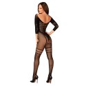 Obsessive G329 Bodystocking Czarny S/M/L elastyczny wzor Obsessive