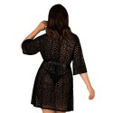 Obsessive Jagueria Peniuar Plus Size Czarny Zwierzęcy Wzor 6XL/7XL Obsessive