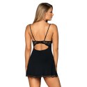 Obsessive Luvae babydoll koronkowy + stringi czarne 2XL/3XL Obsessive