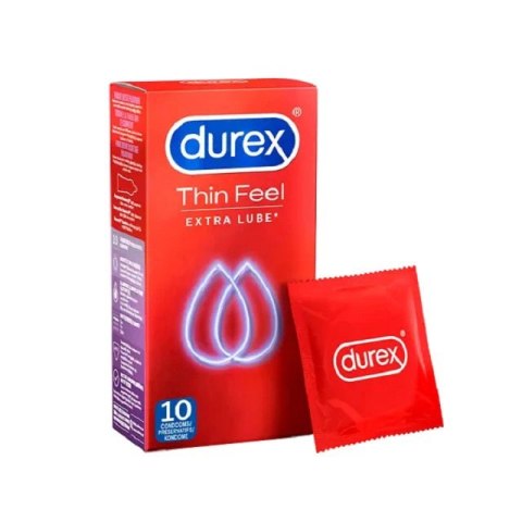 Durex Thin Feel Extra Lube 10 szt. - ultracienkie z dodatkowym lubrykantem Durex