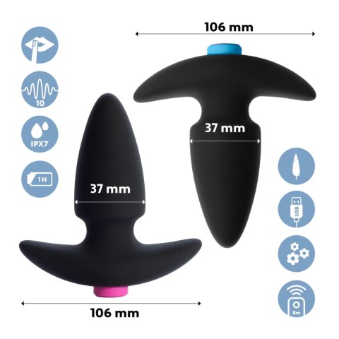 FeelzToys FunkyButts - Zestaw 2 zdalnie sterowanych zatyczek silikonowych FeelzToys FeelzToys FunkyButts - Zestaw 2 zdalnie sterowanych zatyczek silikonowych FeelzToys