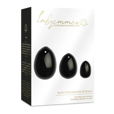 La Gemmes Zestaw jajeczek Yoni Black Obsidian - 3 rozmiary, naturalny kamień La Gemmes La Gemmes Zestaw jajeczek Yoni Black Obsidian - 3 rozmiary, naturalny kamień La Gemmes