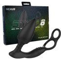 Nexus Simul8 Plug Edition - silikonowy korek wibrujący z pierścieniem, czarny Nexus
