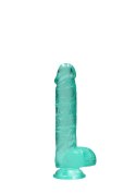 AQUA PRINCE™ | Realistyczne Dildo z Jądrami 15 cm – Turkusowa Pasja