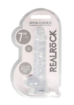 GLASSTIC™ | Kryształowy Instynkt 18 cm – Realistyczne Dildo z Jądrami Transparentne