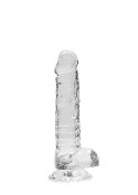 GLASSTIC™ | Kryształowy Instynkt 18 cm – Realistyczne Dildo z Jądrami Transparentne