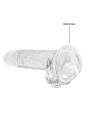 GLASSTIC™ | Kryształowy Instynkt 18 cm – Realistyczne Dildo z Jądrami Transparentne