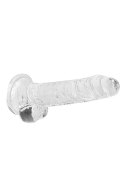 GLASSTIC™ | Kryształowy Instynkt 18 cm – Realistyczne Dildo z Jądrami Transparentne