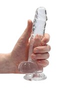 GLASSTIC™ | Kryształowy Instynkt 18 cm – Realistyczne Dildo z Jądrami Transparentne