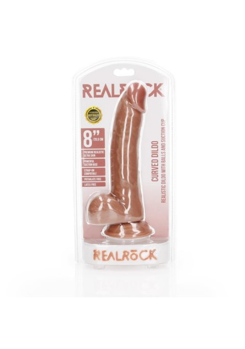 Curved Realistic Dildo Balls Suction Cup - 8""""/ 20,5 cm Curved Realistic Dildo Balls Suction Cup - 8""""/ 20,5 cm
