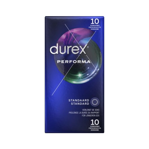 Durex Performa 10 szt. - prezerwatywy z systemem opoźniającym, 56 mm Durex