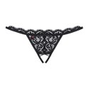 Obsessive 831 Stringi z otwartą strefą koronkowe czarne S/M Obsessive