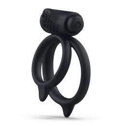 B Swish bcharmed Basic Plus Black - silikonowy podwojny pierścień wibracyjny B Swish