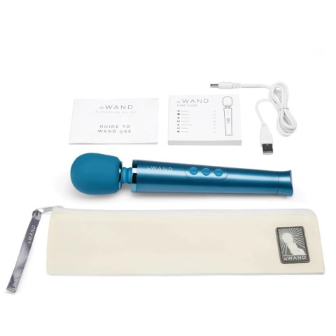 Le Wand Petite Blue - Kompaktowy masażer wielofunkcyjny USB, wodoodporny Le Wand Le Wand Petite Blue - Kompaktowy masażer wielofunkcyjny USB, wodoodporny Le Wand