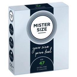 Mister Size Prezerwatywy 47 mm 3 sztuki - Dopasowany Komfort Mister Size