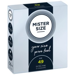 Mister Size Prezerwatywy 49 mm 3 sztuki - precyzyjne dopasowanie Mister Size