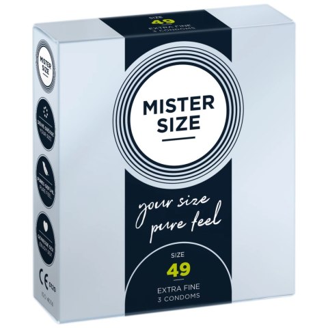 Mister Size Prezerwatywy 49 mm 3 sztuki - precyzyjne dopasowanie Mister Size Mister Size Prezerwatywy 49 mm 3 sztuki - precyzyjne dopasowanie Mister Size