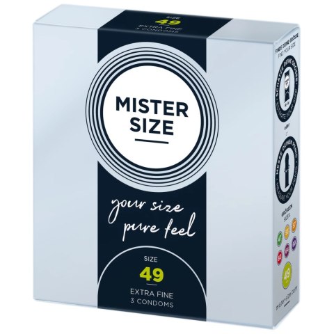 Mister Size Prezerwatywy 49 mm 3 sztuki - precyzyjne dopasowanie Mister Size Mister Size Prezerwatywy 49 mm 3 sztuki - precyzyjne dopasowanie Mister Size
